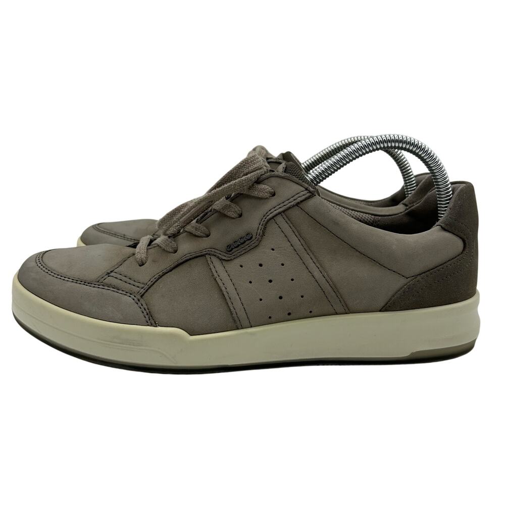 Ecco Jack Suede Shoes Mens Size 42 Gray Shock Point Leather Sneakers